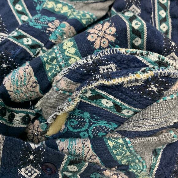 No Brand Women's Embroider Floral Western Tapestry Long Sleeve Button Up Shirt M - Picture 4 of 4